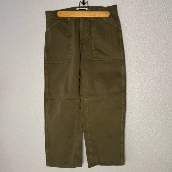 Madewell Pants - Madewell The Petite Darted Barrel-Leg Utility Pant Safari Khaki Size 27P NV615